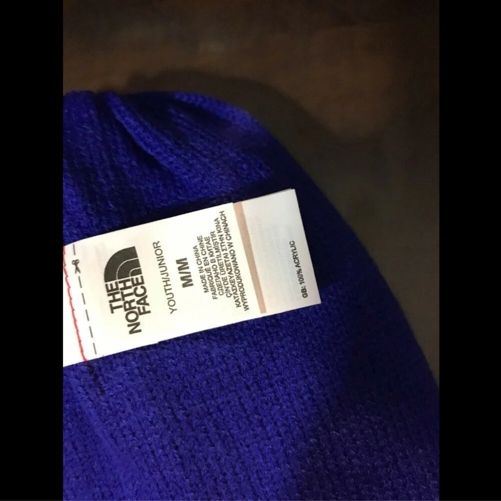 NWT North Face 'Shinsky' Reversible Beanie (Youth) Lapis Blue [SZ Medium ] #C326